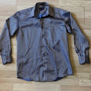 Leonardi Italy Dress Shirt Men's Brown, Black, Gold, Beautiful, Tapered